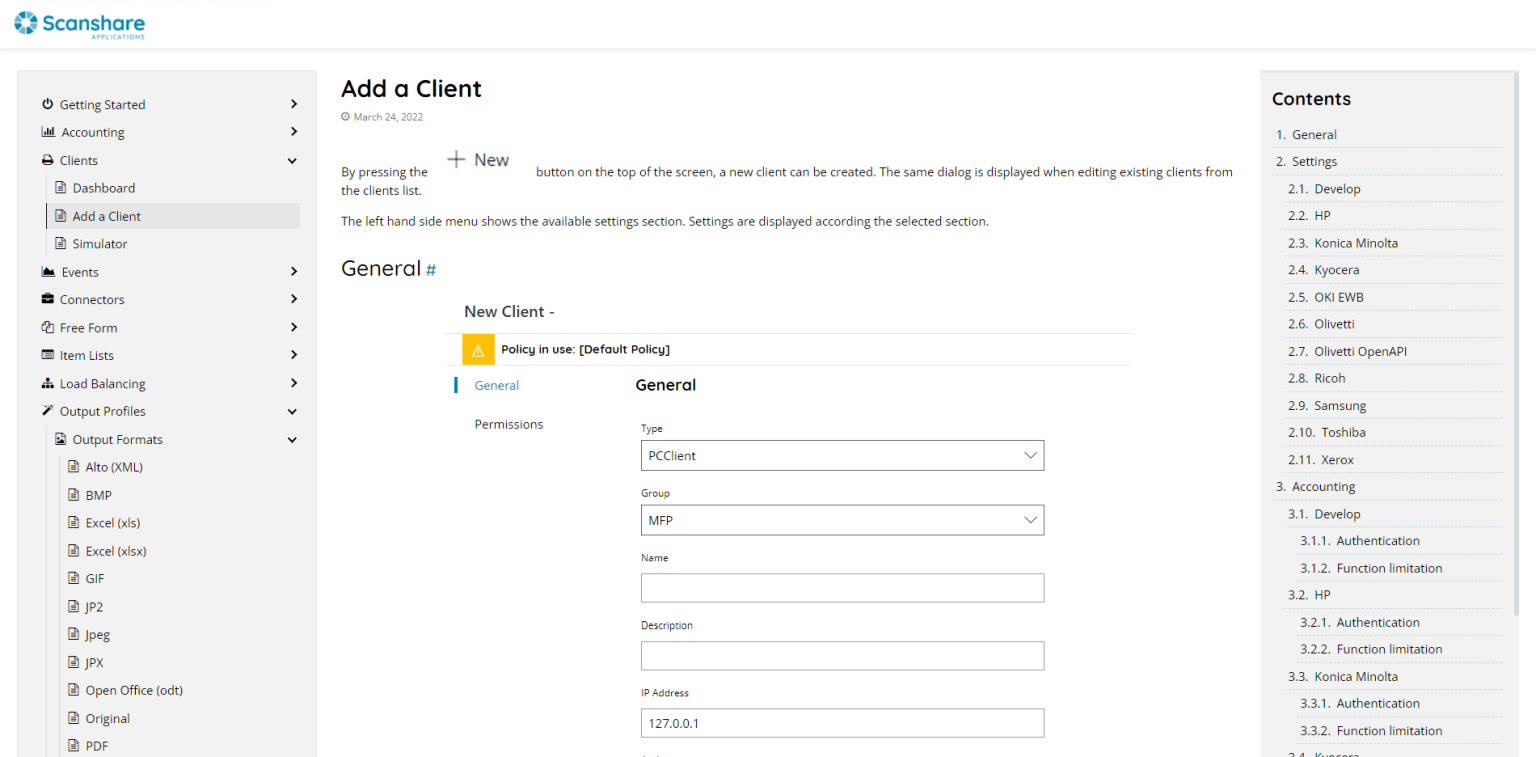 Help Center Scanshare Applications